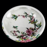 A Chinese white glaze porcelain bowl, decorated with exotic flowers, diameter 25cm