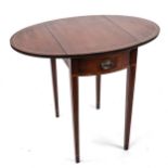 A small Edwardian inlaid mahogany oval Pembroke table, length 52cm