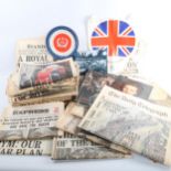 A collection of newspapers relating to The Falklands Campaign, Task Force Farewell brochure etc