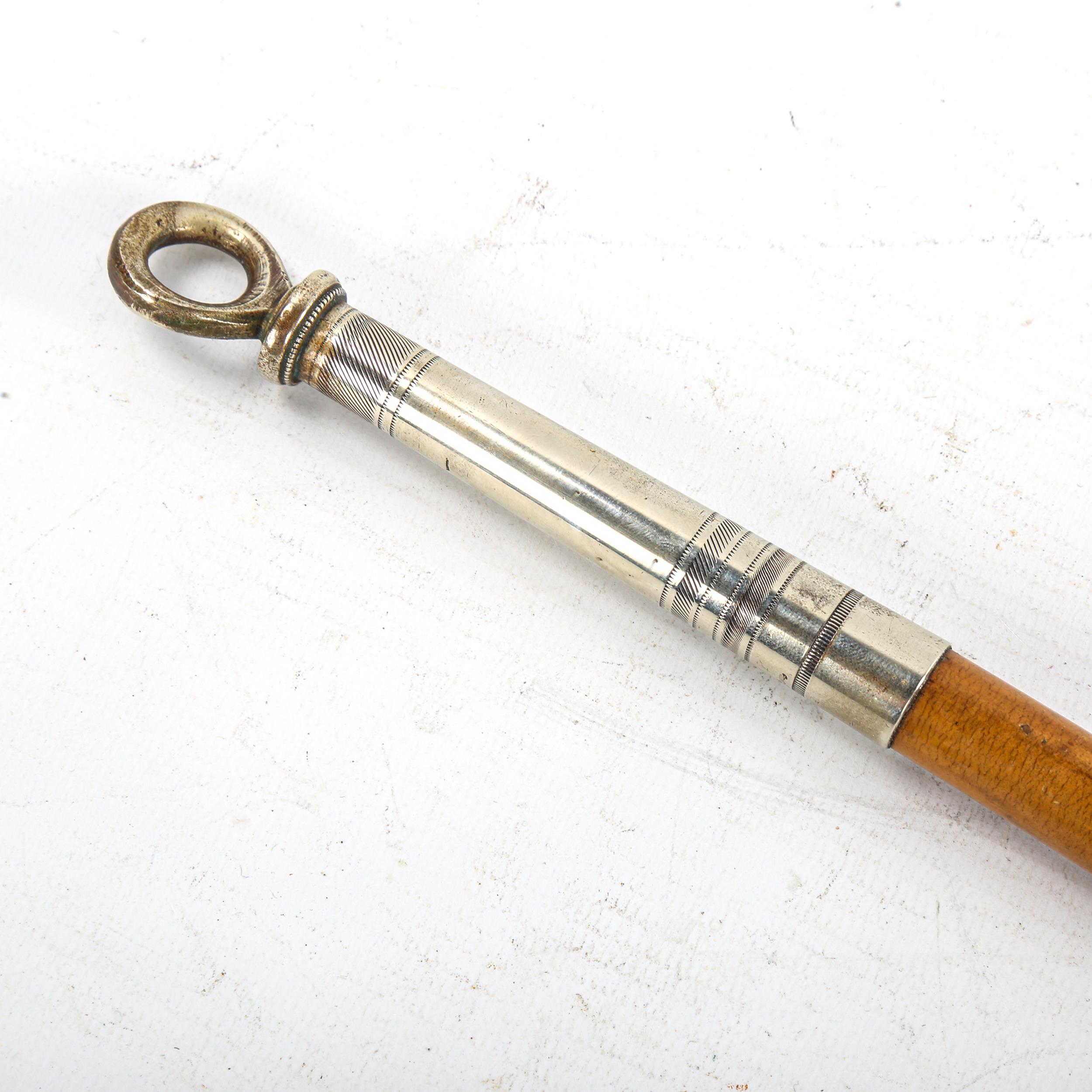 A military swagger stick, wood with white metal mounts, understood to have been owned by Frank - Image 2 of 3