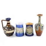 A group of Doulton stoneware, comprising a Doulton Lambeth jug, height 15cm, Royal Doulton bottle