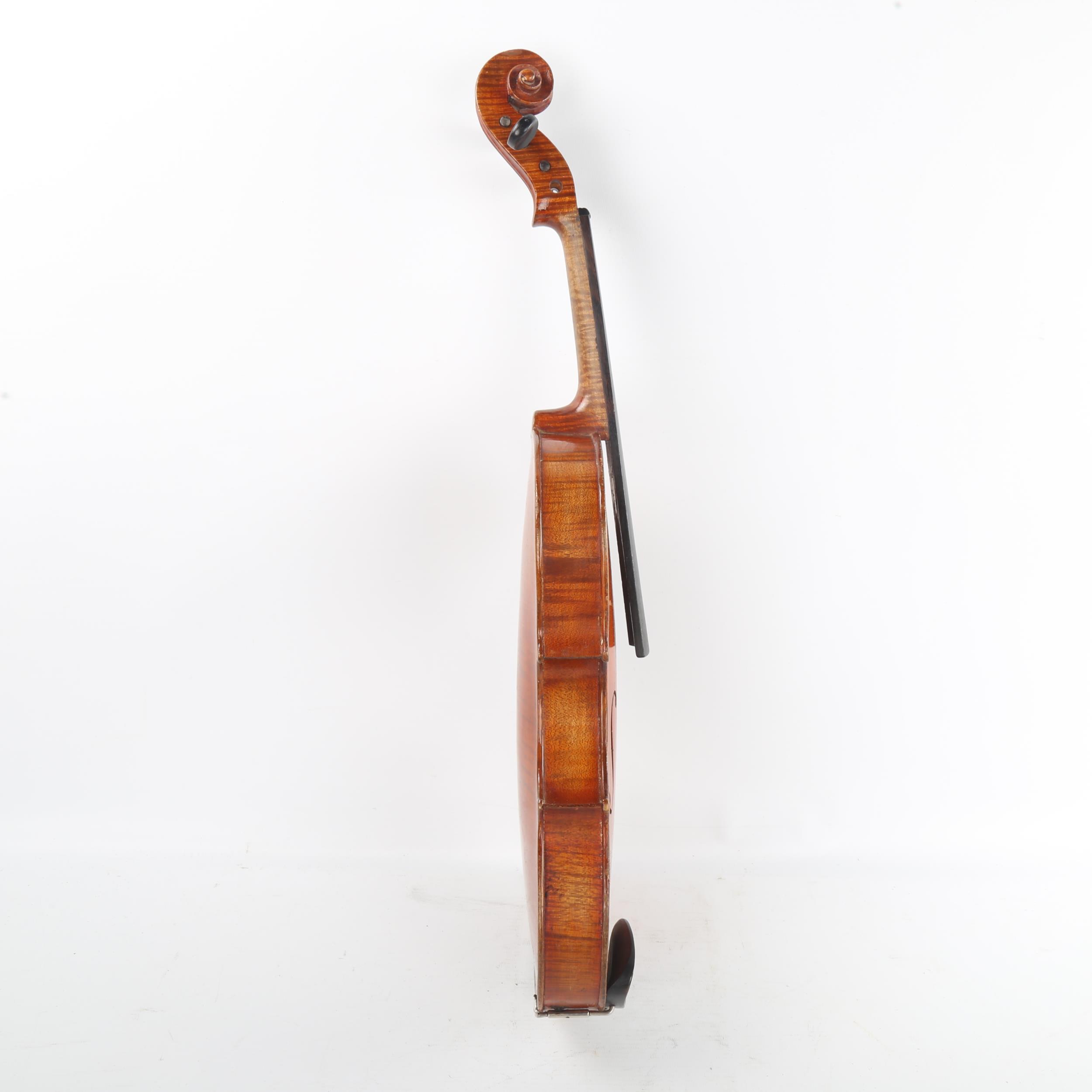 An Antique violin, late 19th/early 20th century, retailed by London Violin Co Limited, bearing - Image 4 of 14