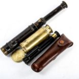 A Victorian brass single-draw telescope, by Shuttleworth of London, length closed 11cm, a leather