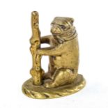 A Victorian bronze bear design Vesta stand, height 7.5cm