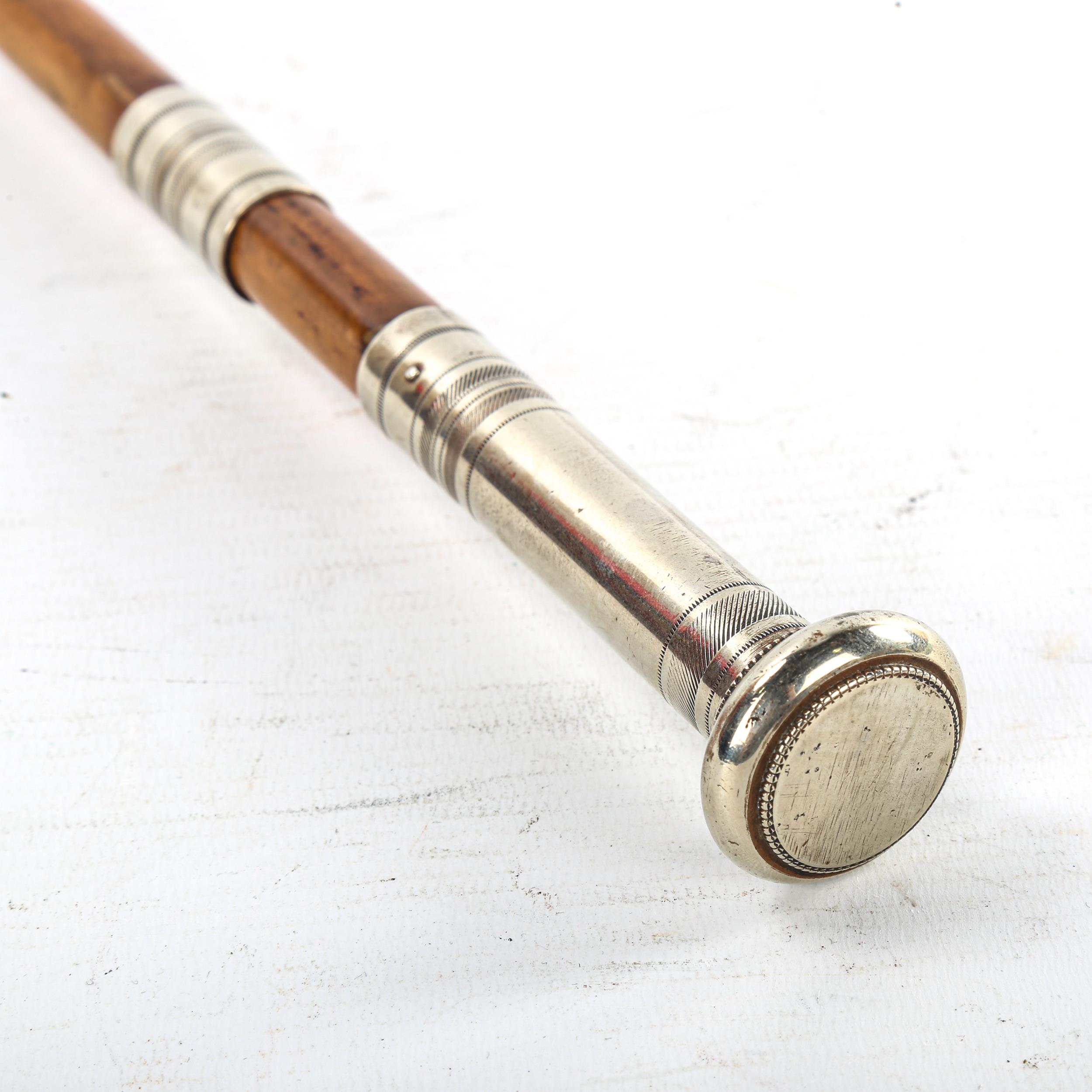 A military swagger stick, wood with white metal mounts, understood to have been owned by Frank - Image 3 of 3