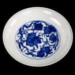 A Chinese blue and white porcelain bowl, exotic fruit design, seal mark, diameter 23cm Perfect