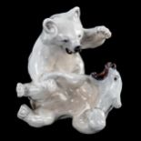 Royal Copenhagen porcelain polar bears, no. 1107, height 14cm Perfect condition