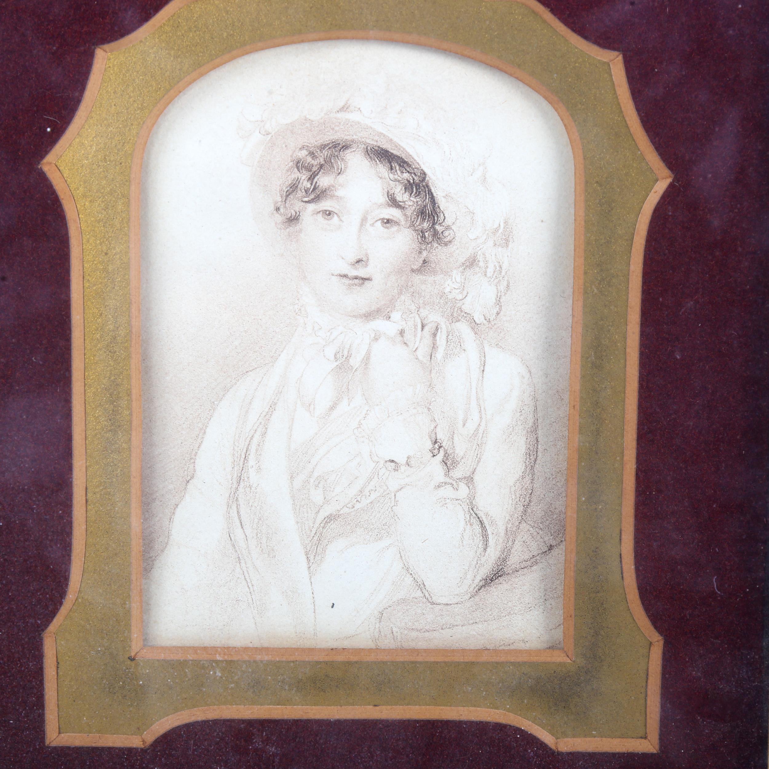 After Thomas Lawrence, 19th century lithograph, portrait of Lady Wellington, ornate gilt-gesso frame - Image 2 of 4