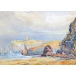 2 19th century watercolours, coastal scenes, largest 16cm x 23cm, framed (2) Slight paper