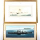 Richmond Markes, watercolour, off the south coast, signed with monogram, 17cm x 36cm, and