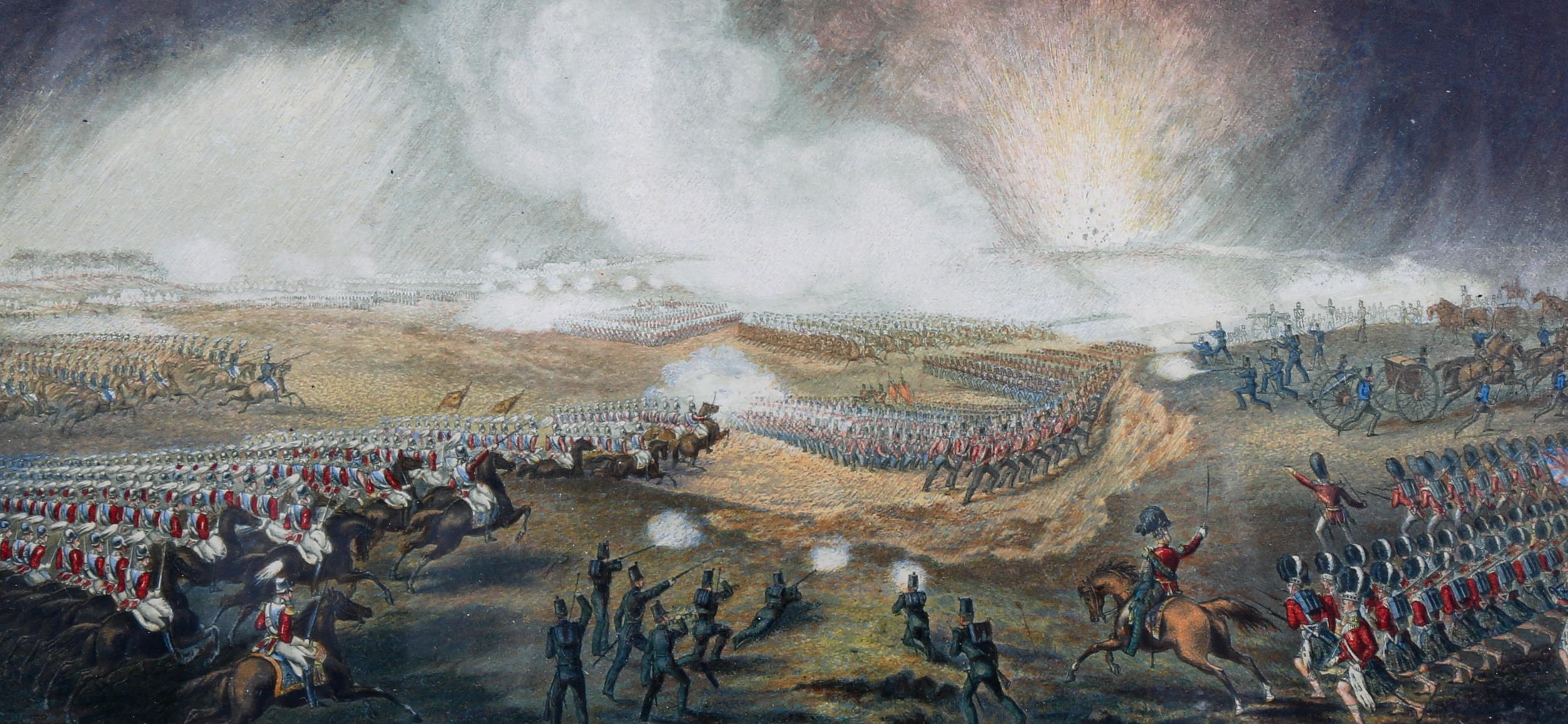 A pair of Baxter prints, Charge of the British Troops on the Road to Windlesham 1854, and Review