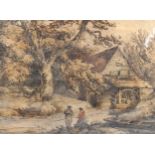 George Morland, aquatint, 2 fishermen, signed in the plate, 30cm x 40cm, mounted Even paper