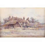 A Lewis, watercolour, farm buildings Danbury Essex, 1896, 16cm x 23cm, framed Several fox marks in