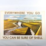 Paul Nash, poster print for Shell, depicting the Rye Marshes, published 1969, sheet size 50cm x