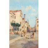 Carlo Saletta (1770 - 1849), watercolour, Continental street scene, signed, 27cm x 16cm, framed A