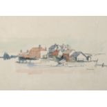 William Redgrave (1903 - 1986), watercolour, coastal village, signed, 20cm x 29cm, mounted A few