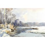 Edward Wesson, watercolour, landscape, signed, 32cm x 50cm, framed Good condition, possibly very