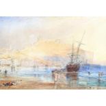 A pair of 19th century watercolours, coastal and rural scenes, 16cm x 23cm, framed Slight paper