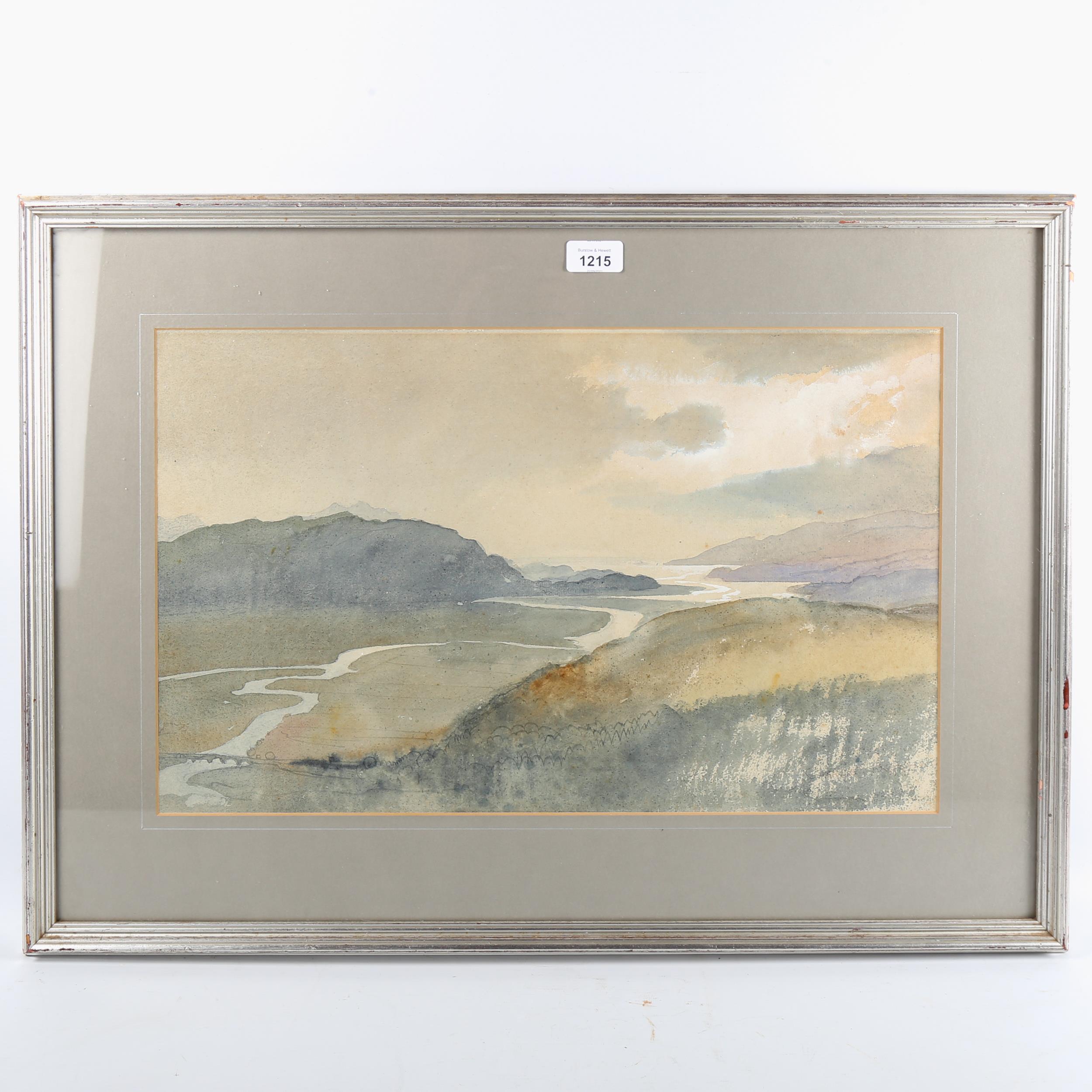 Charles Knight, watercolour, Barmouth estuary, signed, 34cm x 54cm, framed A couple of very faint - Image 2 of 4