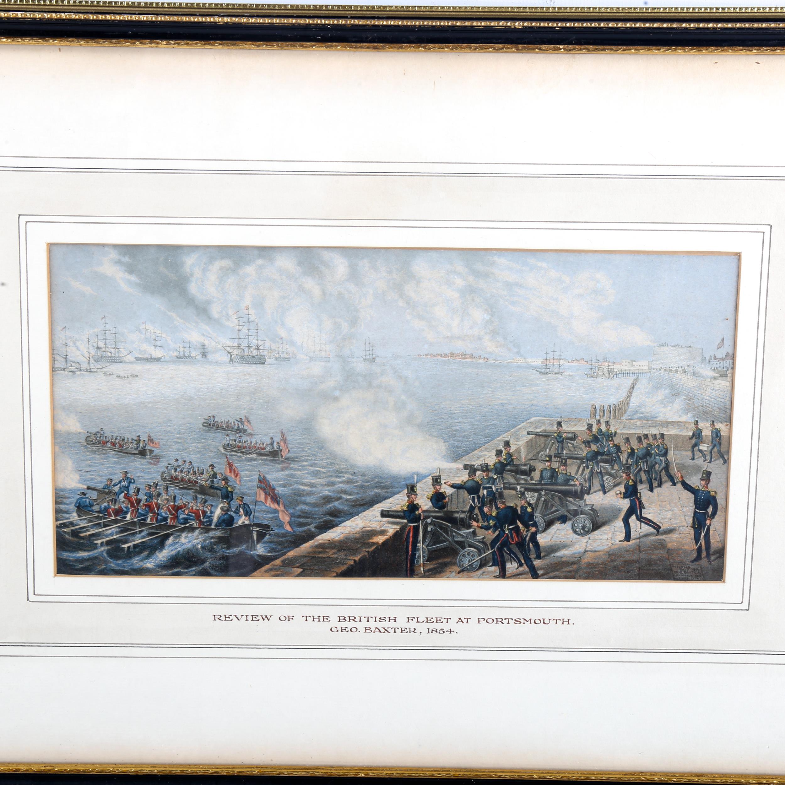 A pair of Baxter prints, Charge of the British Troops on the Road to Windlesham 1854, and Review - Image 3 of 4