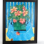 Carol Maddison, oil on board, modernist still life, framed, overall frame dimensions 69cm x 52cm