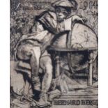 Frank Brangwyn, etching, Bernard Bergl, ex libris 1914, signed in pencil, plate 16cm x 13cm,
