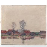 Wilhelm Lucas (1884 - 1918), oil on canvas, circa 1900, lake scene, signed, 37cm x 44cm, unframed