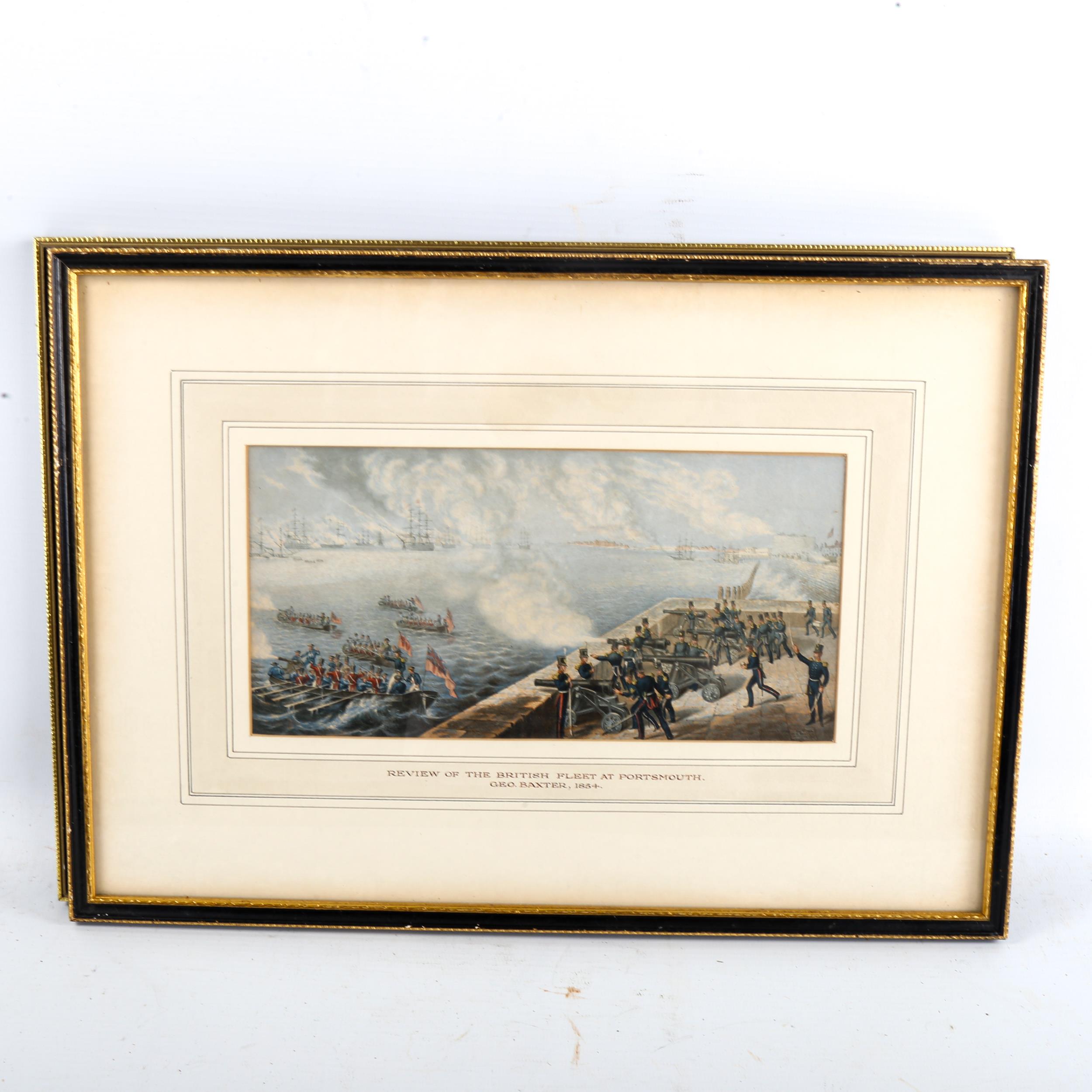 A pair of Baxter prints, Charge of the British Troops on the Road to Windlesham 1854, and Review - Image 4 of 4