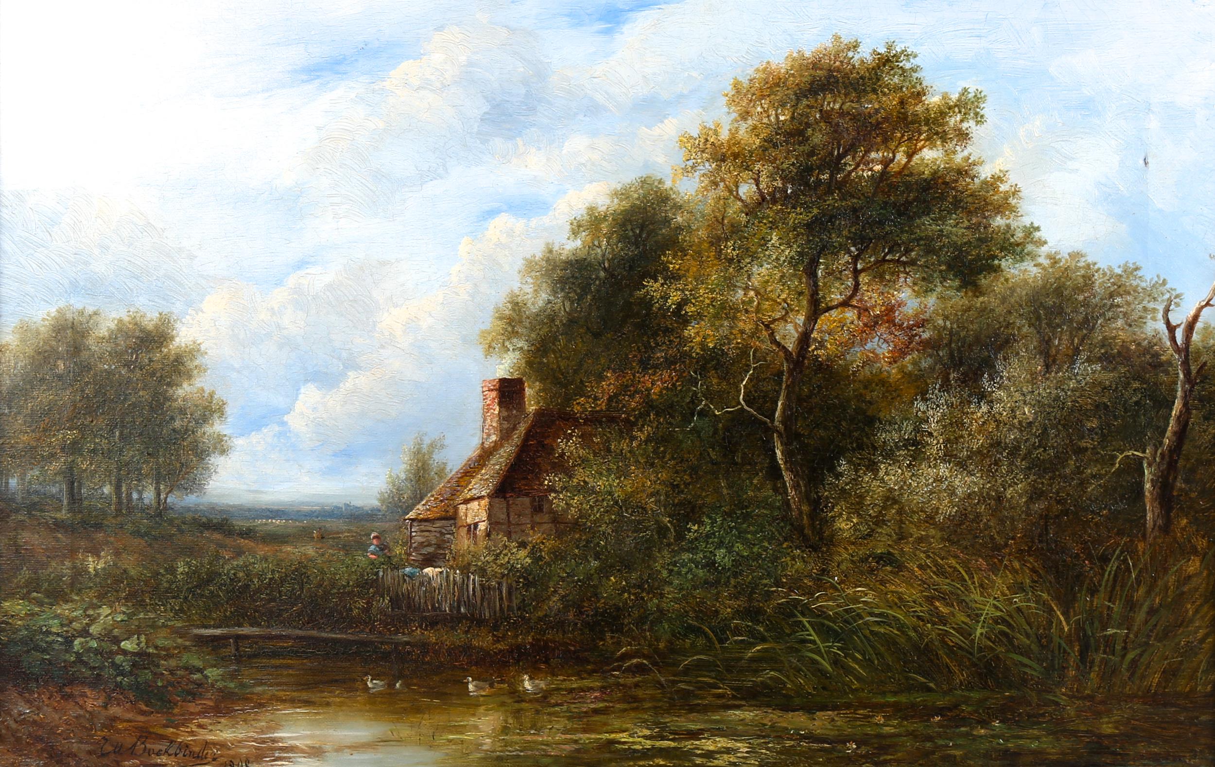 Circle of Joseph Thors, 19th century oil on canvas, a country cottage, indistinctly signed, dated