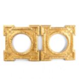 A pair of 19th century gilt-gesso picture frames, rebate diameter 23cm, overall dimensions 39cm x