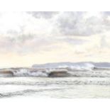Watercolour, detailed shore scene, indistinctly signed Felicity Flint?, 19cm x 23cm, framed Very