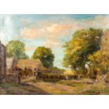 Robert Fowler (Scottish 1853 - 1926), oil on canvas, rural scene, signed, 40cm x 56cm, unframed