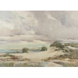 Oswald Garside, watercolour, beach scene, signed, 40cm x 54cm, framed Very slight paper
