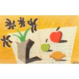 David Hockney, colour print, 2 apples and 1 lemon and 4 flowers, signed in the plate, 32cm x 52cm,