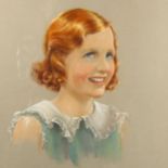 Kent Cottrell (born 1897), coloured pastels, portrait of Kathlyn Collisson 1934, signed, 59cm x