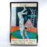 David Hockney, lithograph, Parade, published by Petersburg Press 1981, 96cm x 60cm, framed Good