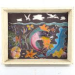 John Stanley, incised Welsh slate, Underwater, 1968, artist's label verso, image 23cm x 29cm, framed