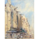 T C Dibden (1810 - 1893), watercolour, French street scene, signed and dated 1875, 44cm x 33cm,