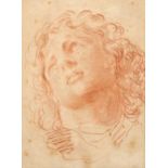 Annibale Carracci (1560 - 1609), sanguine chalk on paper, head of a young apostle, 19cm x 14cm,