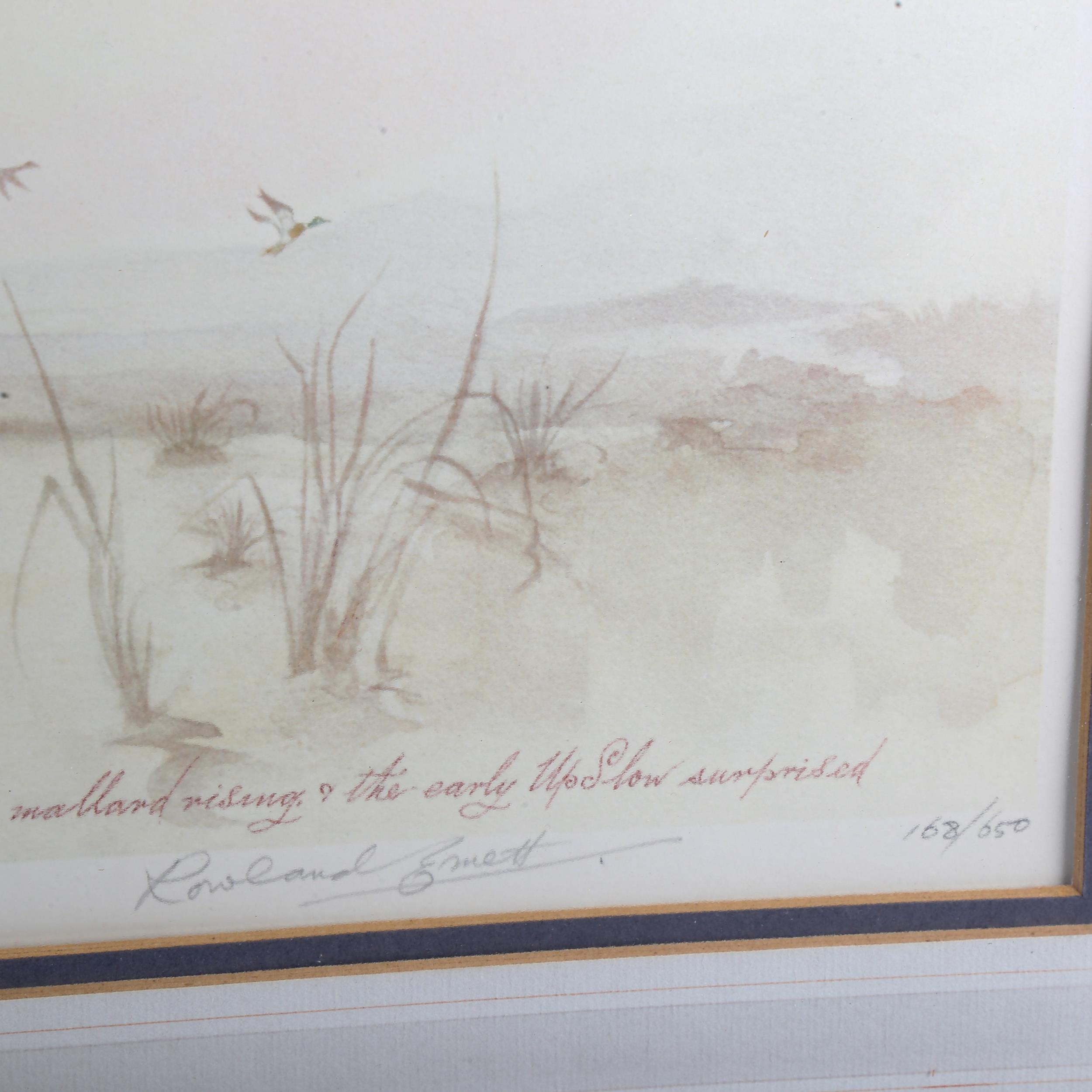 Rowland Emett (1906 - 1990), colour print, Dawn Flight, signed in pencil, no. 168/650, image 48cm - Image 3 of 4