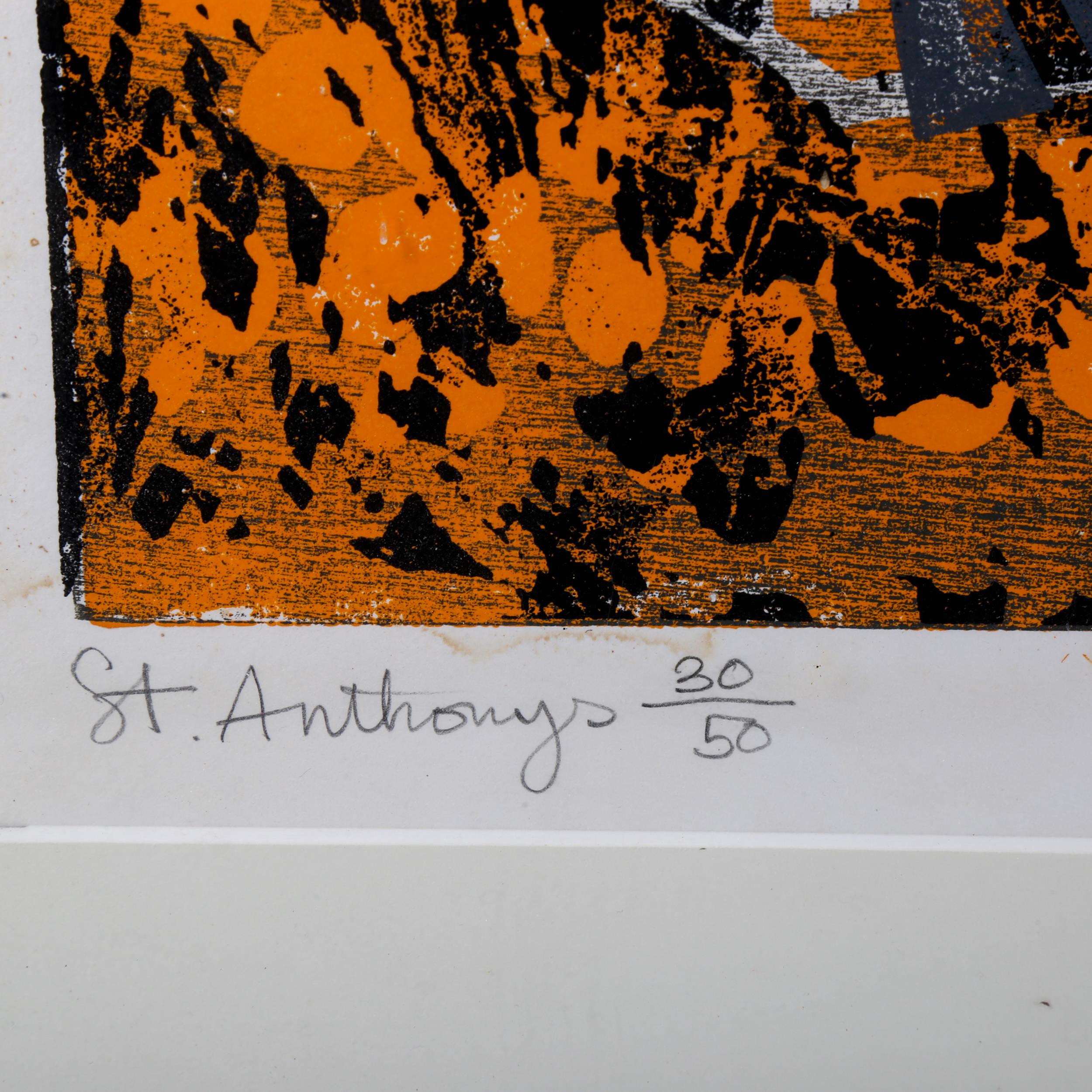 Graham Clarke, colour screen print, St Anthonys, signed in pencil, no. 30/50, image 46cm x 66cm, - Image 4 of 4