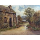 James Cuthbert Salmon (1844 - 1917), watercolour, rural scene, signed, 25cm x 37cm, framed Slight