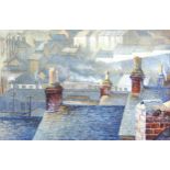 20th century watercolour, Newlyn rooftops, signed with initials MRC, dated '79, 15cm x 21cm,