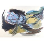 Mid-20th century French School, colour lithograph, abstract bird, indistinctly signed, dated '59,