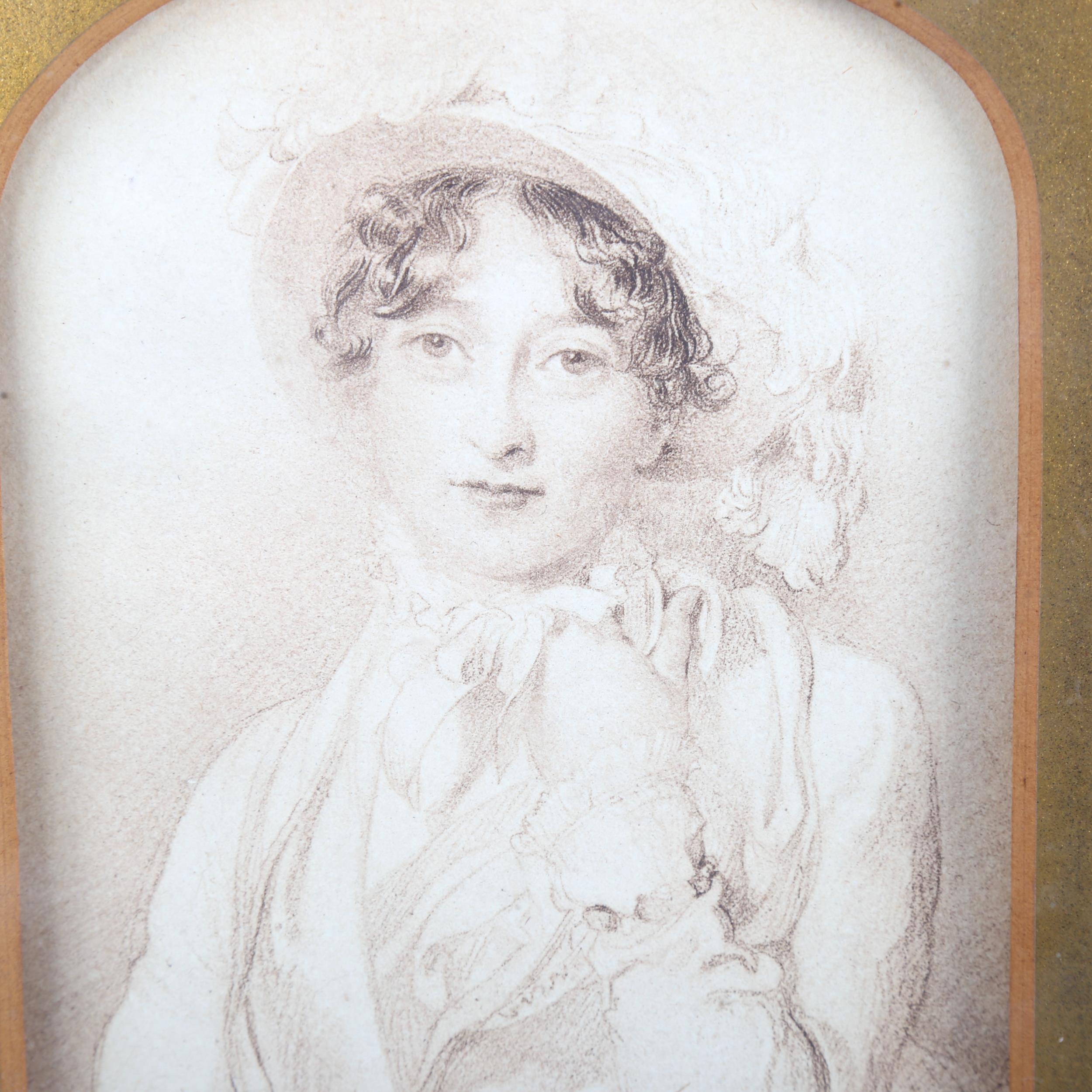 After Thomas Lawrence, 19th century lithograph, portrait of Lady Wellington, ornate gilt-gesso frame - Image 3 of 4