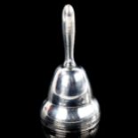 An early 20th century Continental silver table bell, bright-cut engraved decoration, height 9cm No