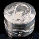 An early 20th century Chinese export silver box and cover, by Cumshing of Canton, plain