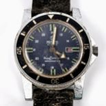 MORTIMA - a Vintage stainless steel Superdatomatic mechanical wristwatch, blue dial with luminous