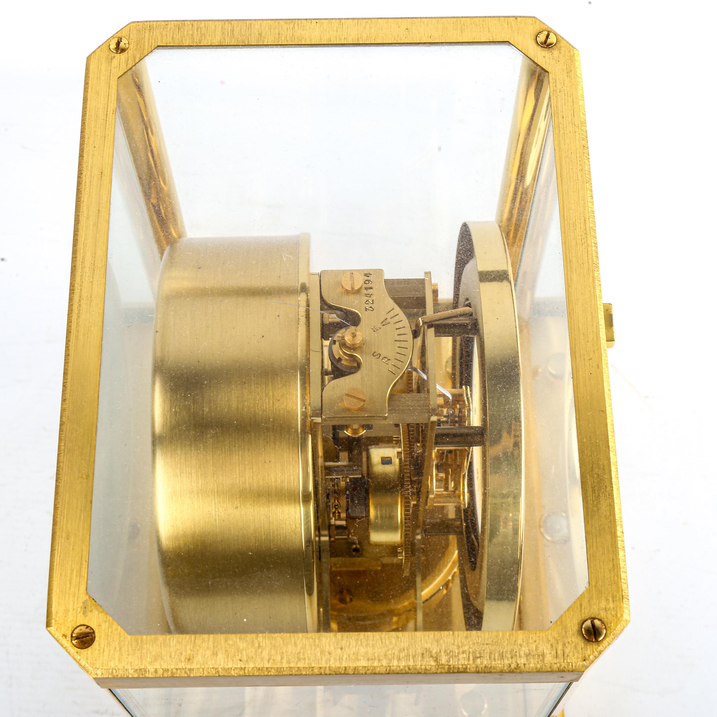 JAEGER LECOULTRE - a Vintage brass-cased Atmos clock, white chapter ring with gilt quarterly - Image 6 of 6