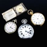 4 various pocket watches, including gold plated Waltham (4) Lot sold as seen unless specific item(s)